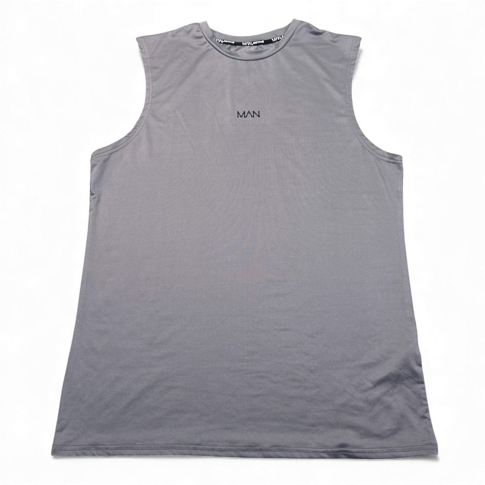 Boohoo MAN Active Performance Pro Tank Top‎ Mens Size Small Gray Athleisure